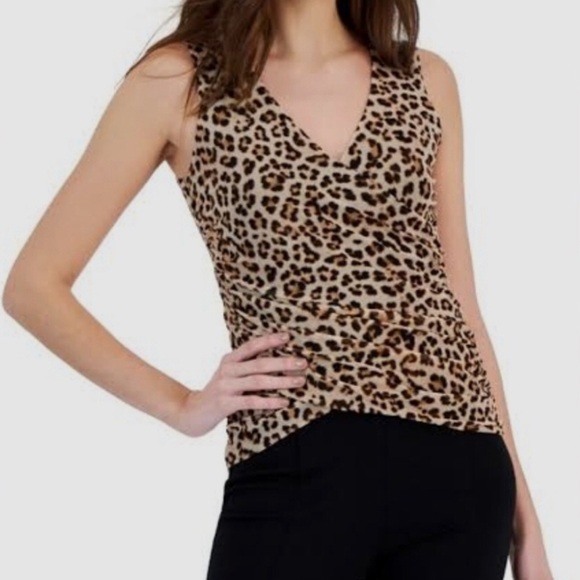 INC Mesh Classic Cheetah Print Top sz Small - Picture 10 of 11